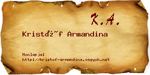 Kristóf Armandina névjegykártya